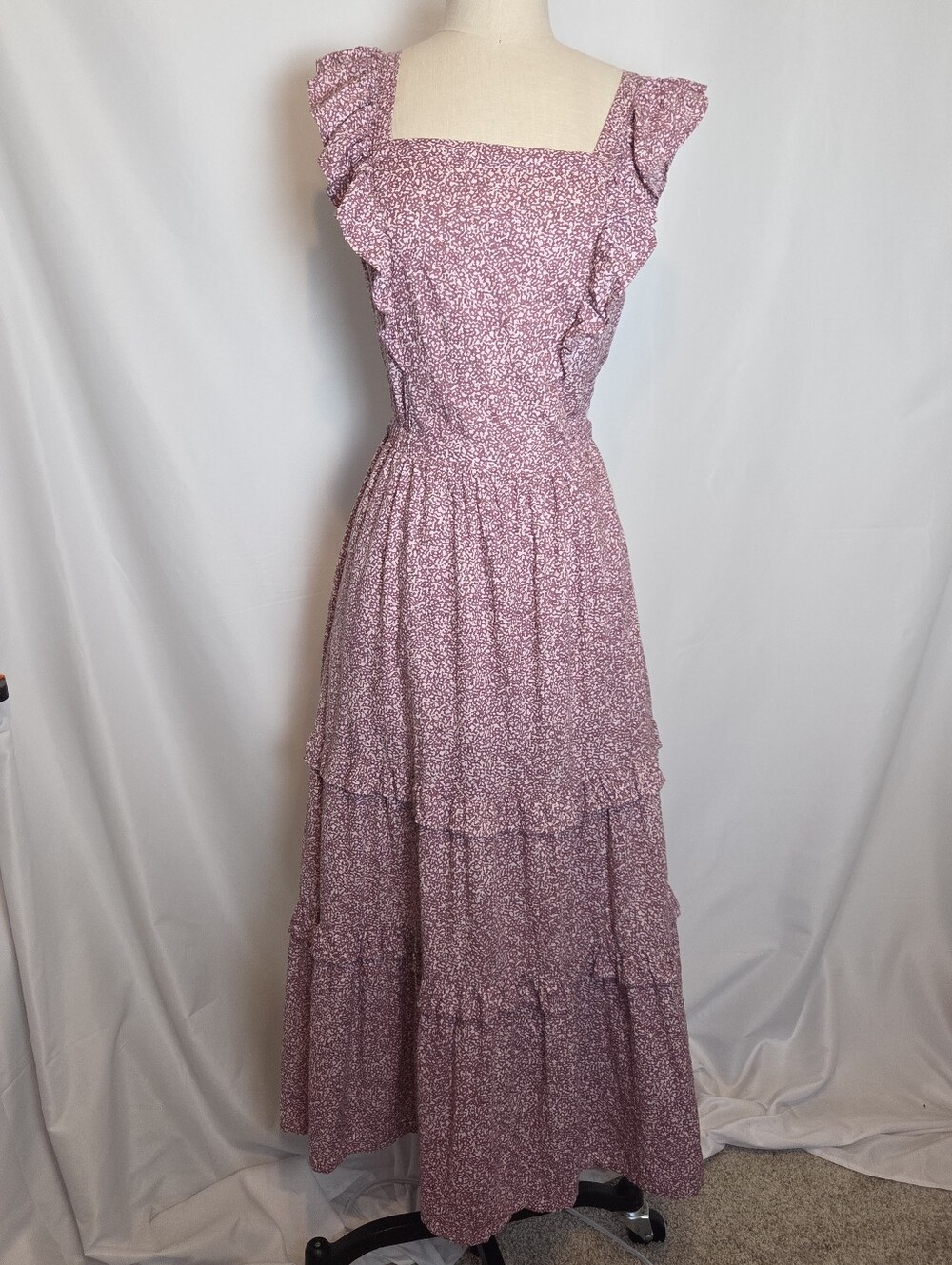 Universal Thread Cotton Flutter Sleeve Ruffle Tiered Maxi Dress